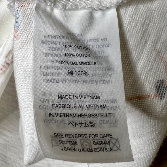 J CREW White Swimmers Tee with Glitter Accents - H7879 - Sz XS - Picture 10 of 13